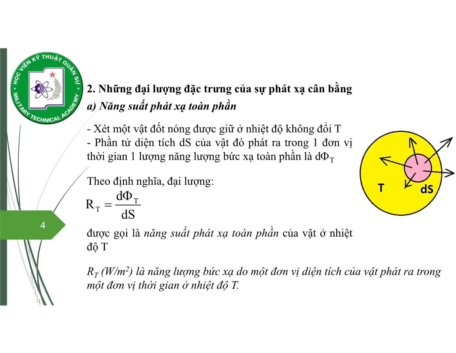 Bài giảng Vật lý đại cương 2 - Chương 8: Quang học lượng tử - Nguyễn Xuân Thấu trang 4