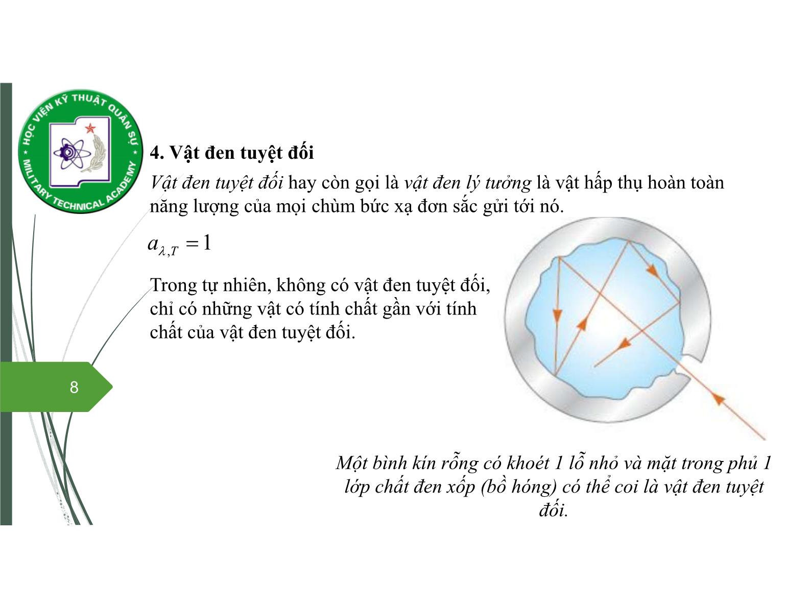 Bài giảng Vật lý đại cương 2 - Chương 8: Quang học lượng tử - Nguyễn Xuân Thấu trang 8