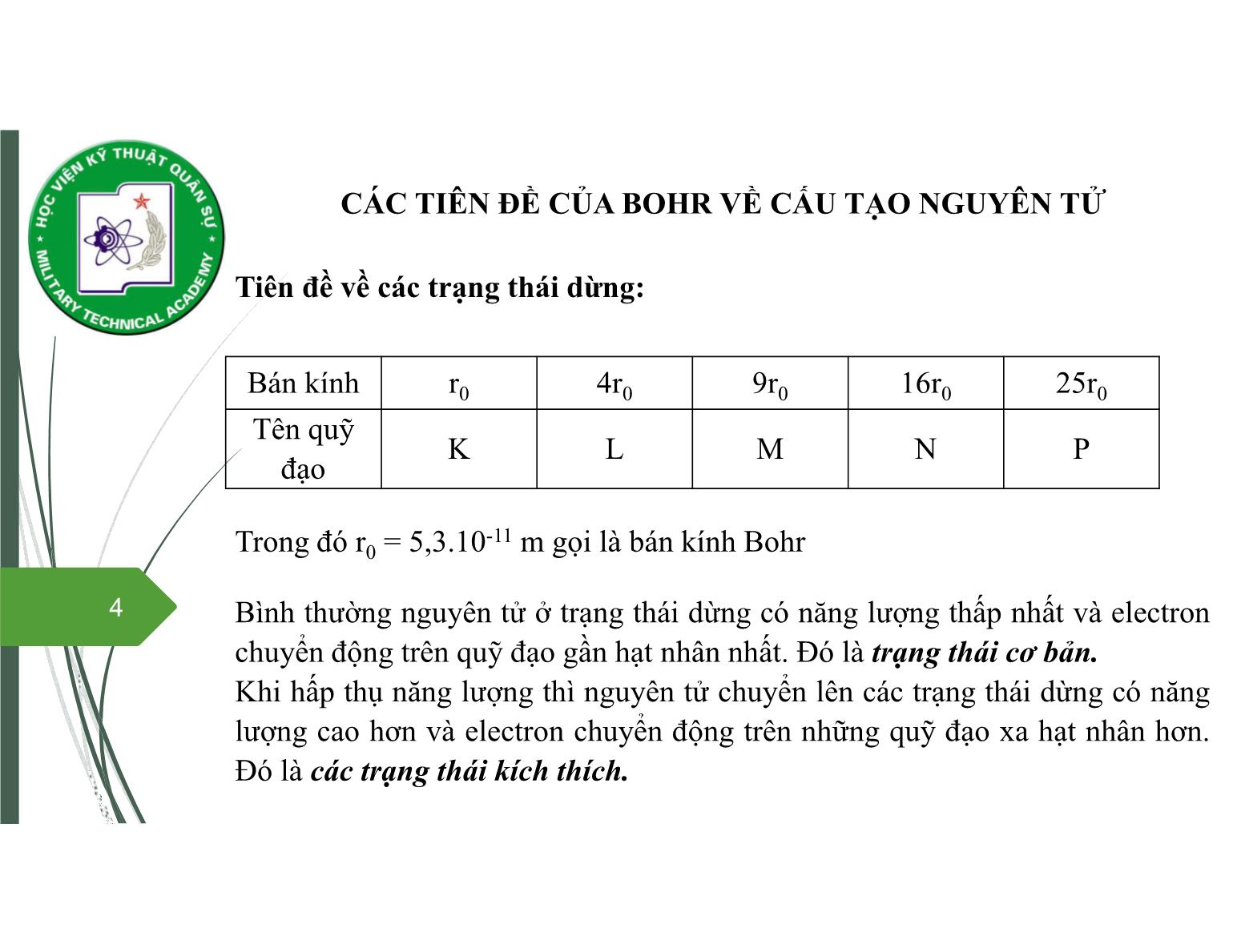 Bài giảng Vật lý đại cương 2 - Chương 10: Vật lý nguyên tử - Nguyễn Xuân Thấu trang 4