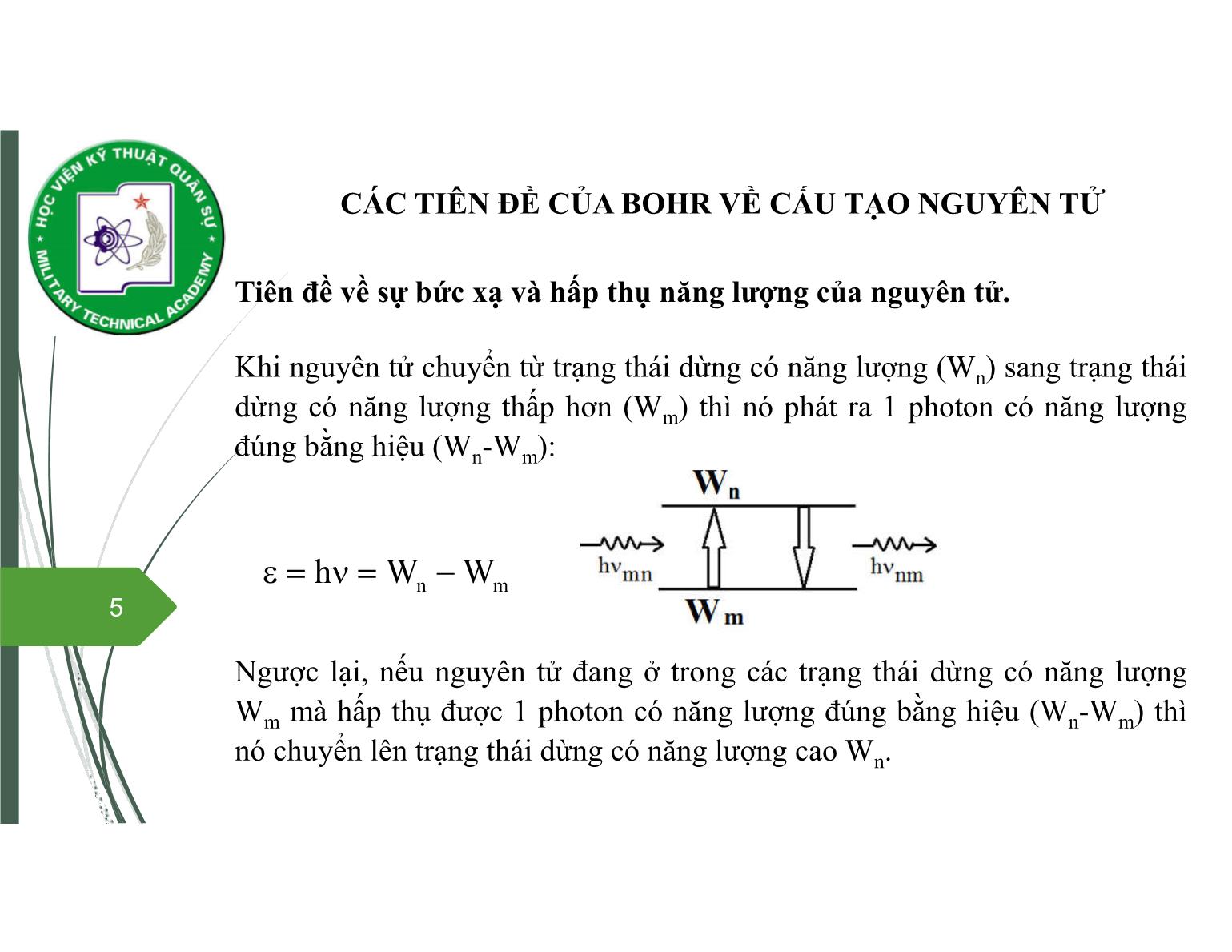 Bài giảng Vật lý đại cương 2 - Chương 10: Vật lý nguyên tử - Nguyễn Xuân Thấu trang 5