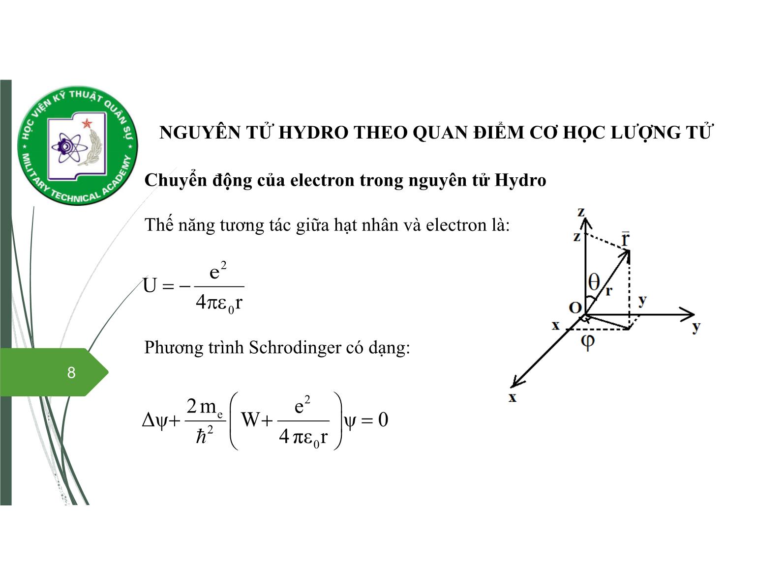 Bài giảng Vật lý đại cương 2 - Chương 10: Vật lý nguyên tử - Nguyễn Xuân Thấu trang 8