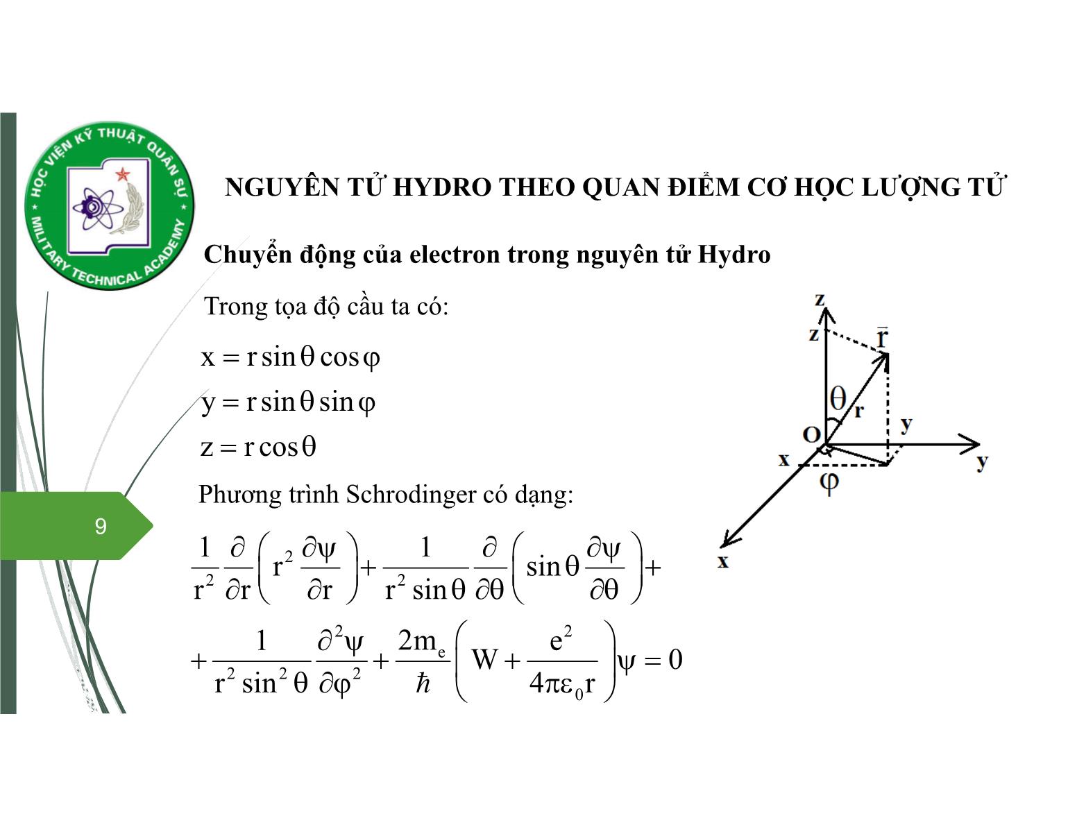 Bài giảng Vật lý đại cương 2 - Chương 10: Vật lý nguyên tử - Nguyễn Xuân Thấu trang 9