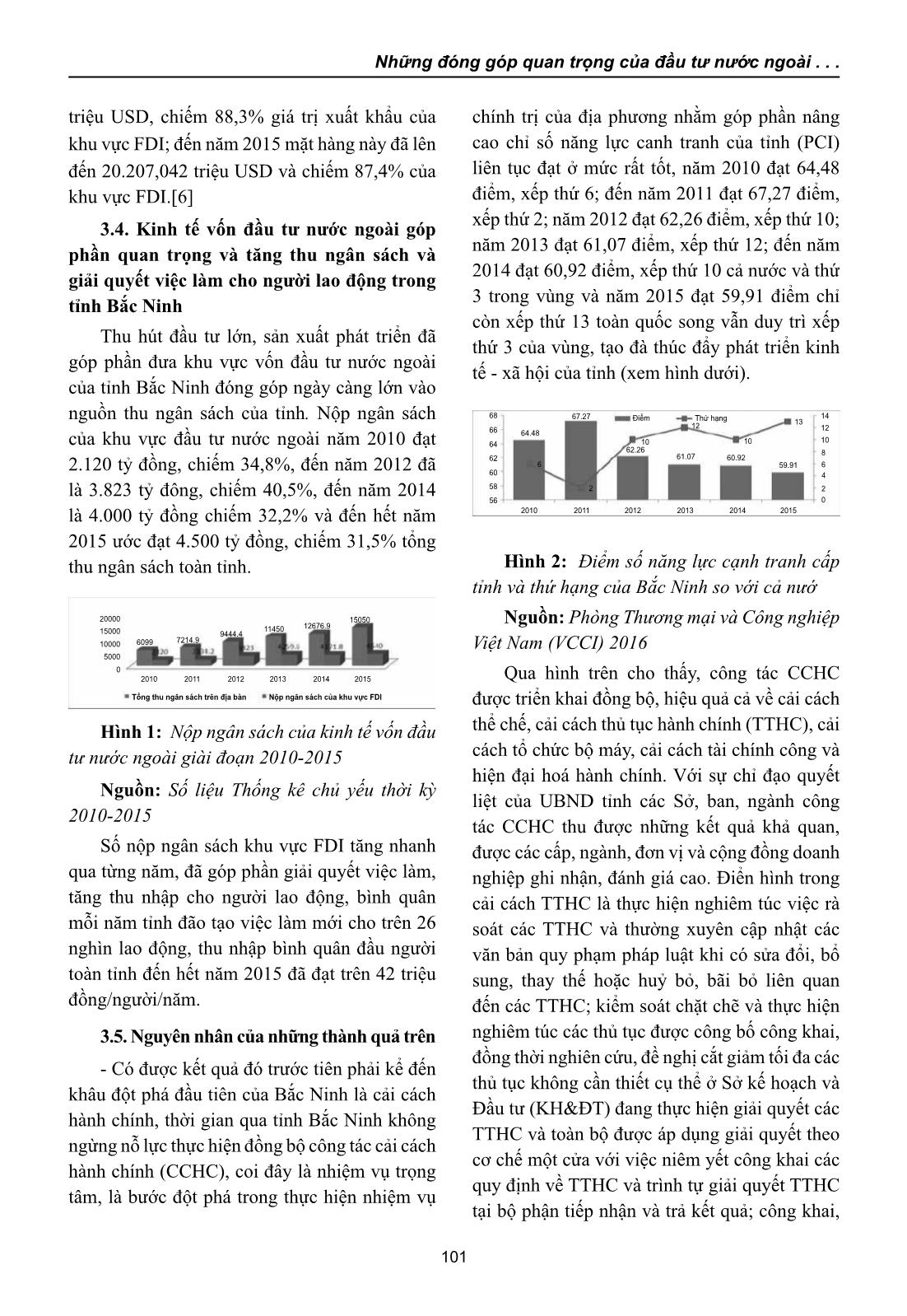 Những đóng góp quan tṛng của đầu tư nước ngoài trong phát triển kinh tế của tỉnh Bắc Ninh trang 7