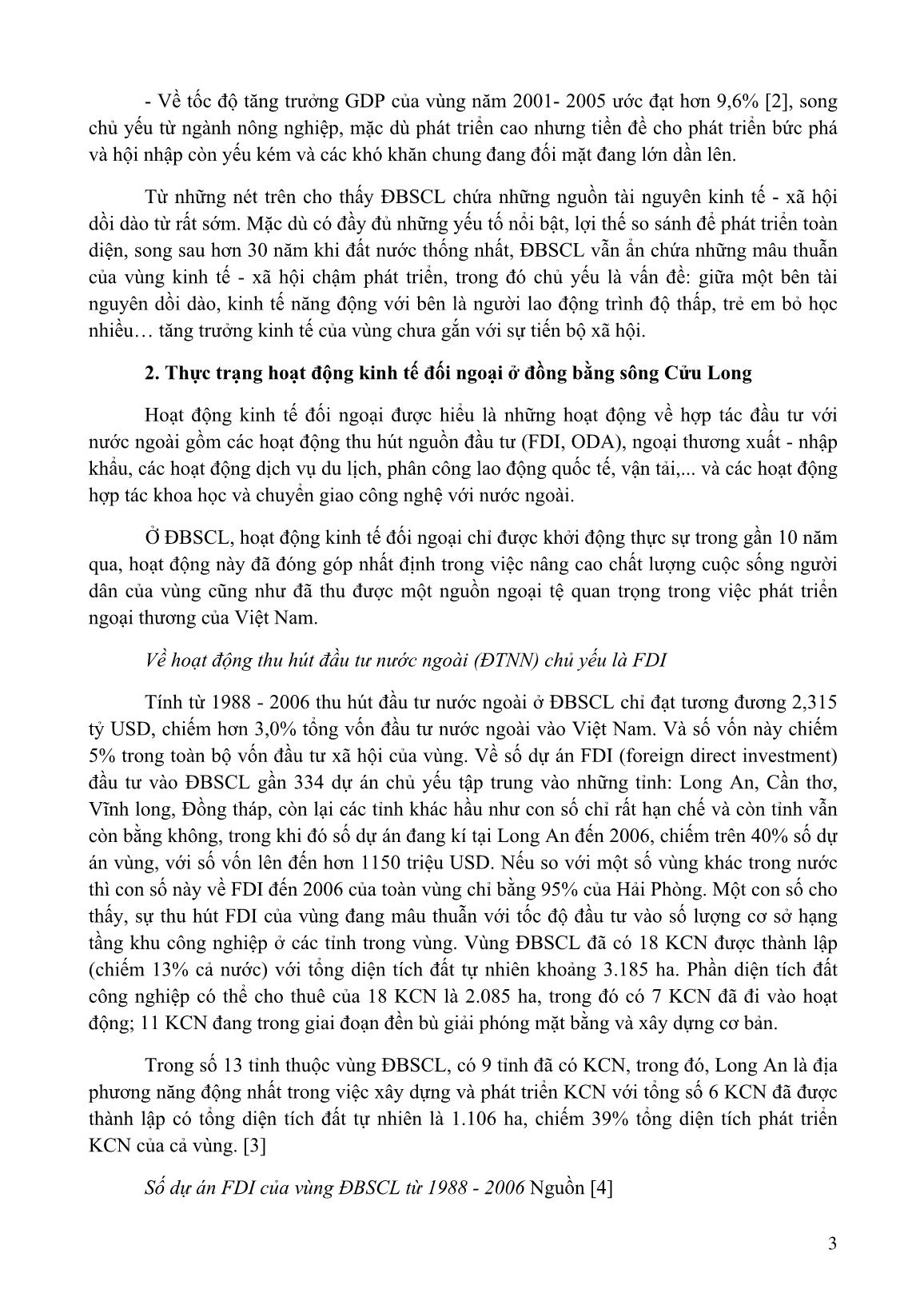 Hoạt động kinh tế đối ngoại - động lực phát triển đồng bằng sông Cửu Long thời kì hội nhập trang 3