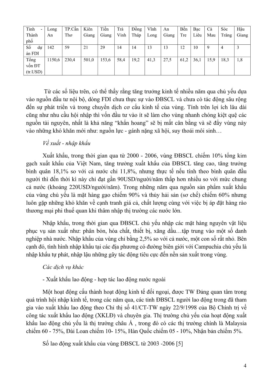 Hoạt động kinh tế đối ngoại - động lực phát triển đồng bằng sông Cửu Long thời kì hội nhập trang 4