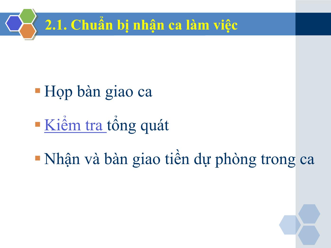 Bài giảng Nghiệp vụ lễ tân - Chương 2: Chuẩn bị làm việc - Trần Đình Thắng trang 5