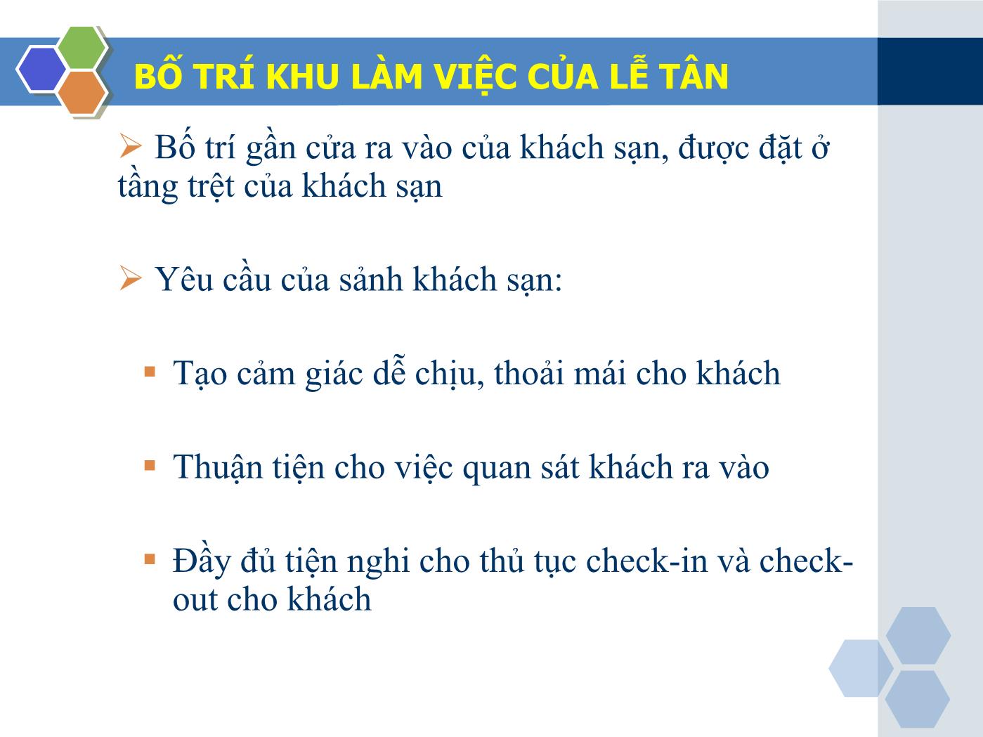 Bài giảng Nghiệp vụ lễ tân - Chương 2: Chuẩn bị làm việc - Trần Đình Thắng trang 7