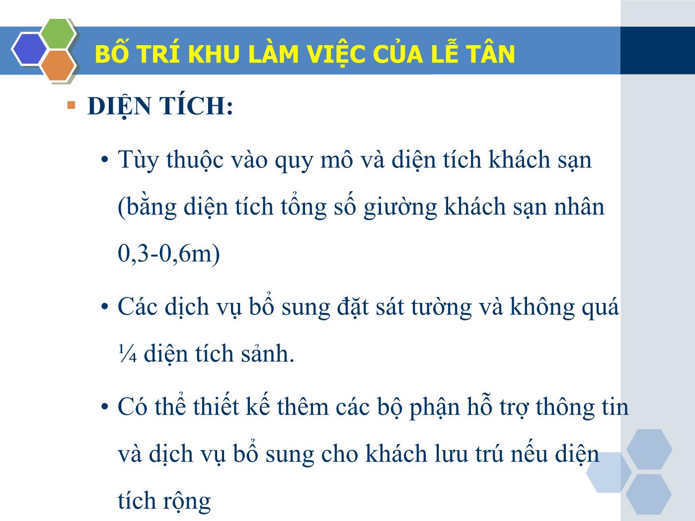 Bài giảng Nghiệp vụ lễ tân - Chương 2: Chuẩn bị làm việc - Trần Đình Thắng trang 8