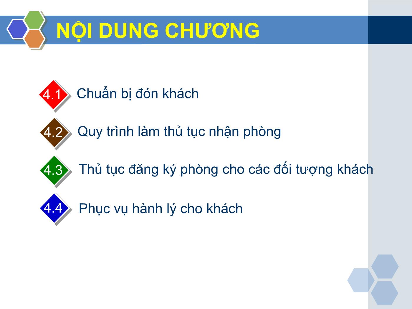 Bài giảng Nghiệp vụ lễ tân - Chương 4: Dịch vụ đăng ký & nhận phòng cho khách - Trần Đình Thắng trang 3