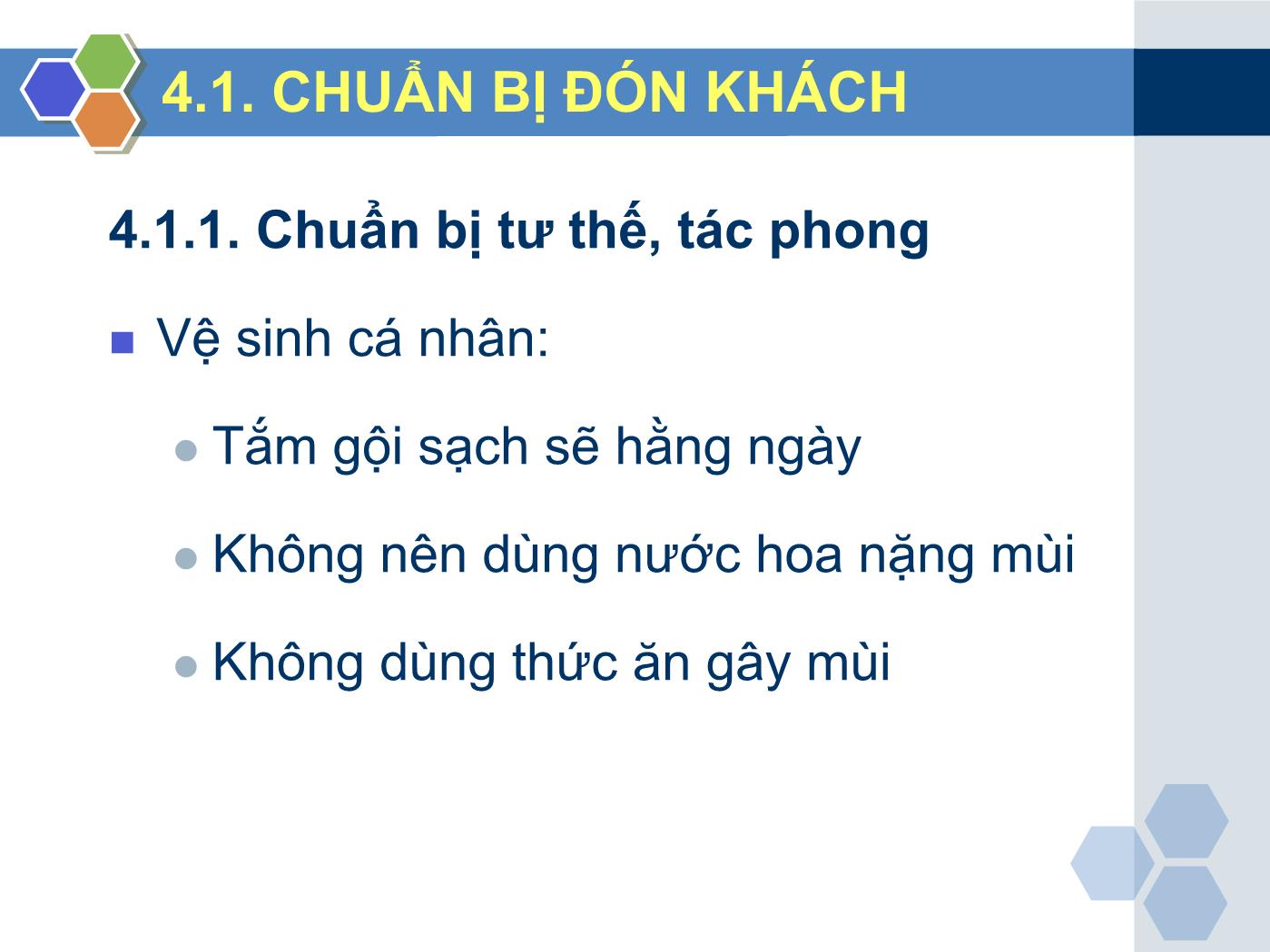 Bài giảng Nghiệp vụ lễ tân - Chương 4: Dịch vụ đăng ký & nhận phòng cho khách - Trần Đình Thắng trang 6