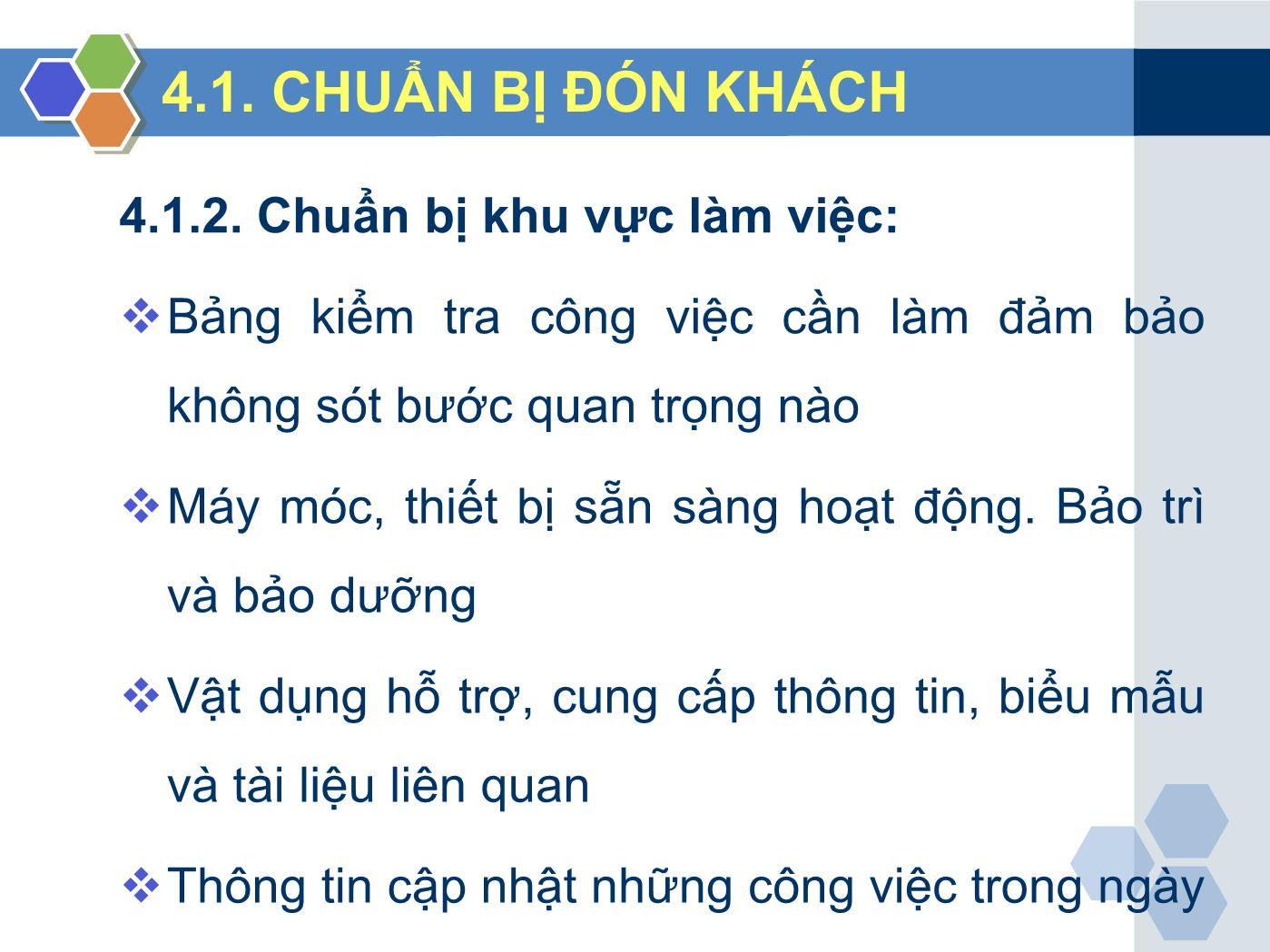 Bài giảng Nghiệp vụ lễ tân - Chương 4: Dịch vụ đăng ký & nhận phòng cho khách - Trần Đình Thắng trang 8