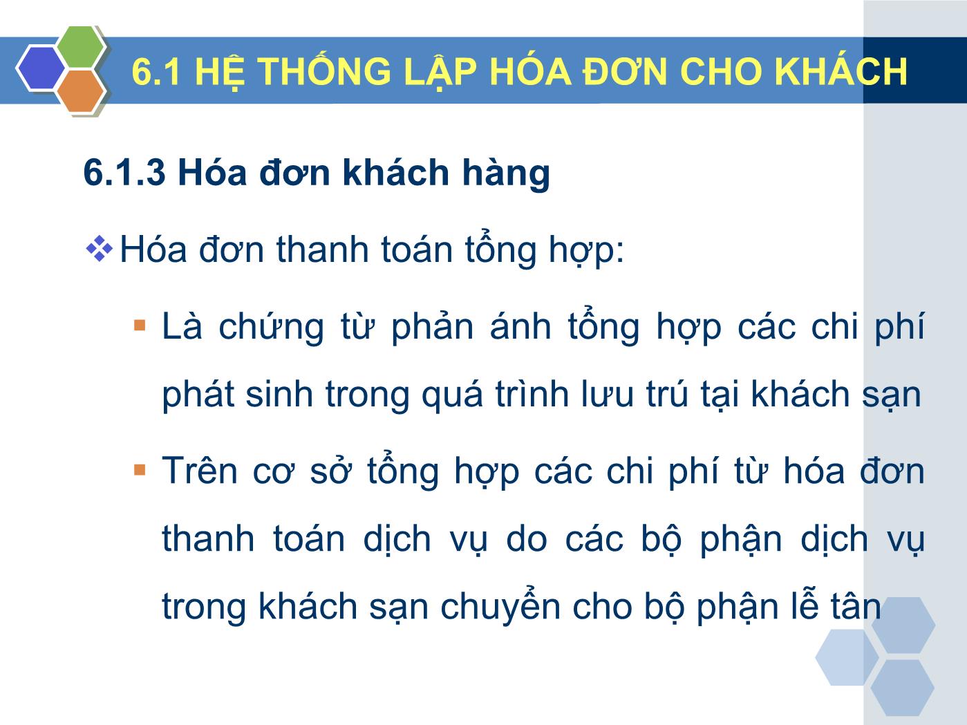 Bài giảng Nghiệp vụ lễ tân - Chương 6: Dịch vụ trả phòng - Trần Đình Thắng trang 10