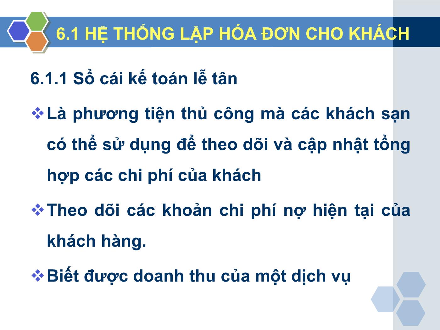 Bài giảng Nghiệp vụ lễ tân - Chương 6: Dịch vụ trả phòng - Trần Đình Thắng trang 4