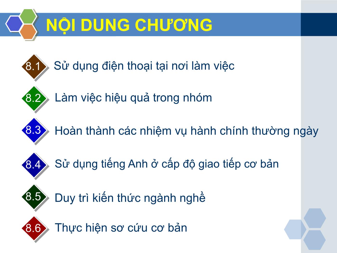 Bài giảng Nghiệp vụ lễ tân - Chương 8: Nhóm kỹ năng cơ bản trong nghiệp vụ lễ tân - Trần Đình Thắng trang 4