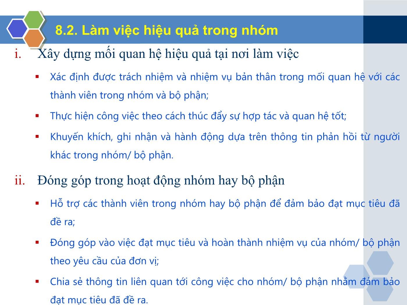 Bài giảng Nghiệp vụ lễ tân - Chương 8: Nhóm kỹ năng cơ bản trong nghiệp vụ lễ tân - Trần Đình Thắng trang 8