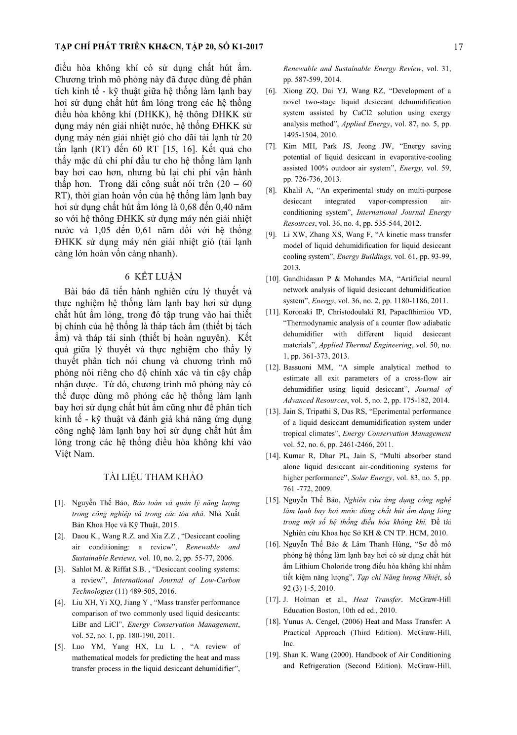 Nghiên cứu lý thuyết và thực nghiệm hệ thống làm lạnh bay hơi sử dụng chất hút ẩm lỏng trang 7
