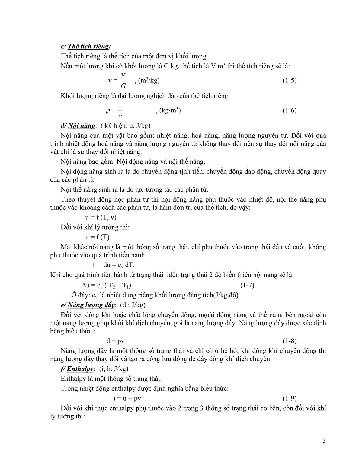Giáo trình Điện lạnh cơ bản 1 - Phần 1: Các khái niệm cơ bản về nhiệt động trang 3