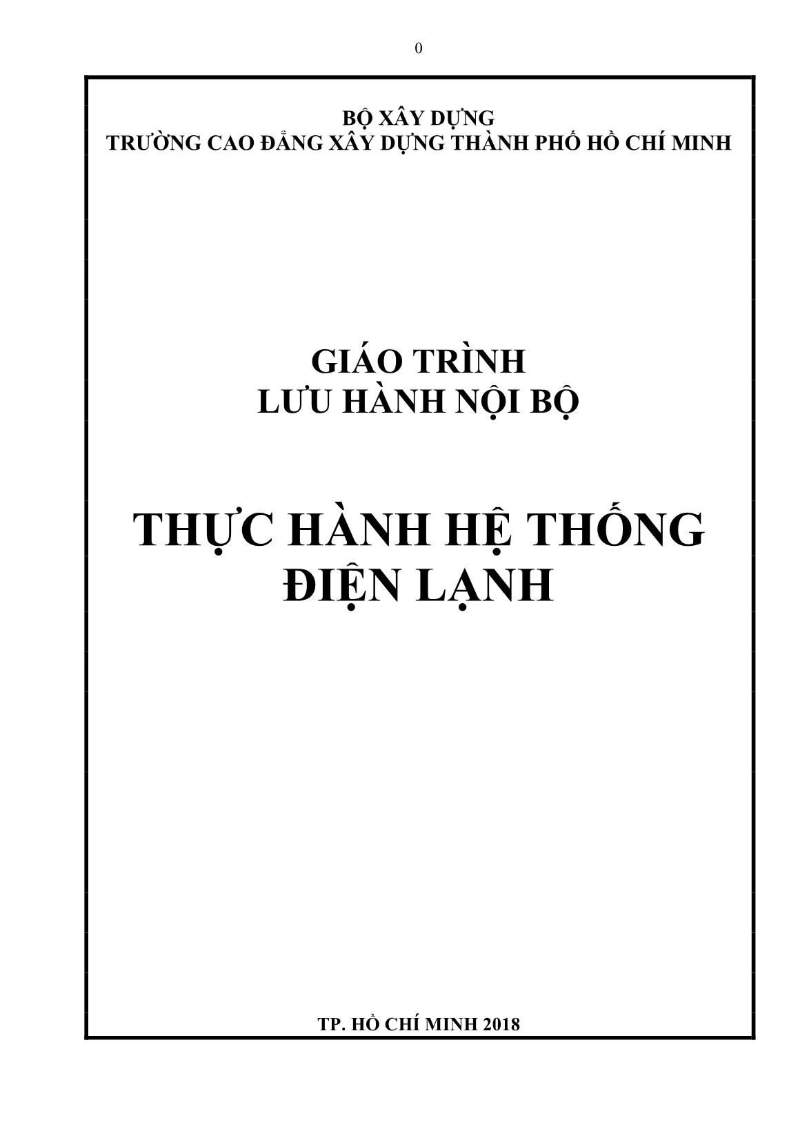 Giáo trình Thực hành hệ thống điện lạnh trang 1