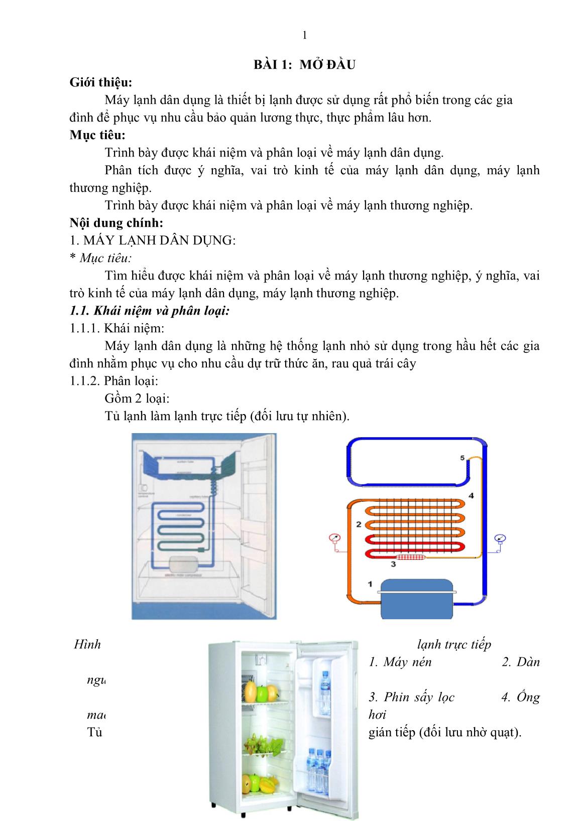 Giáo trình Thực hành hệ thống điện lạnh trang 2