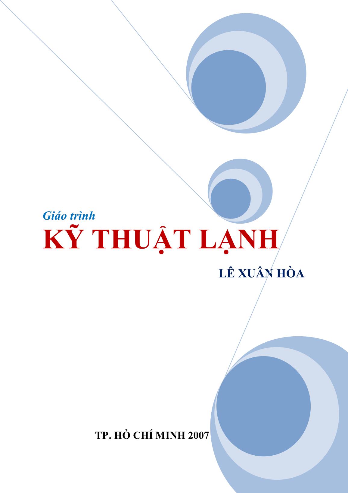 Giáo trình Kỹ thuật lạnh - Lê Xuân Hòa trang 1