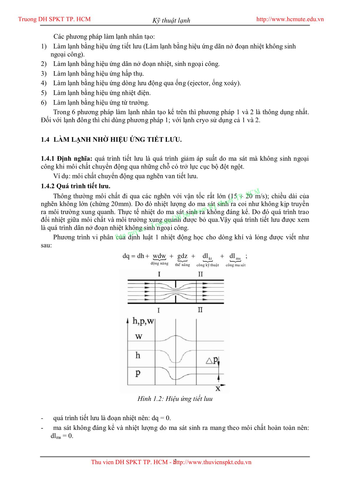 Giáo trình Kỹ thuật lạnh - Lê Xuân Hòa trang 5