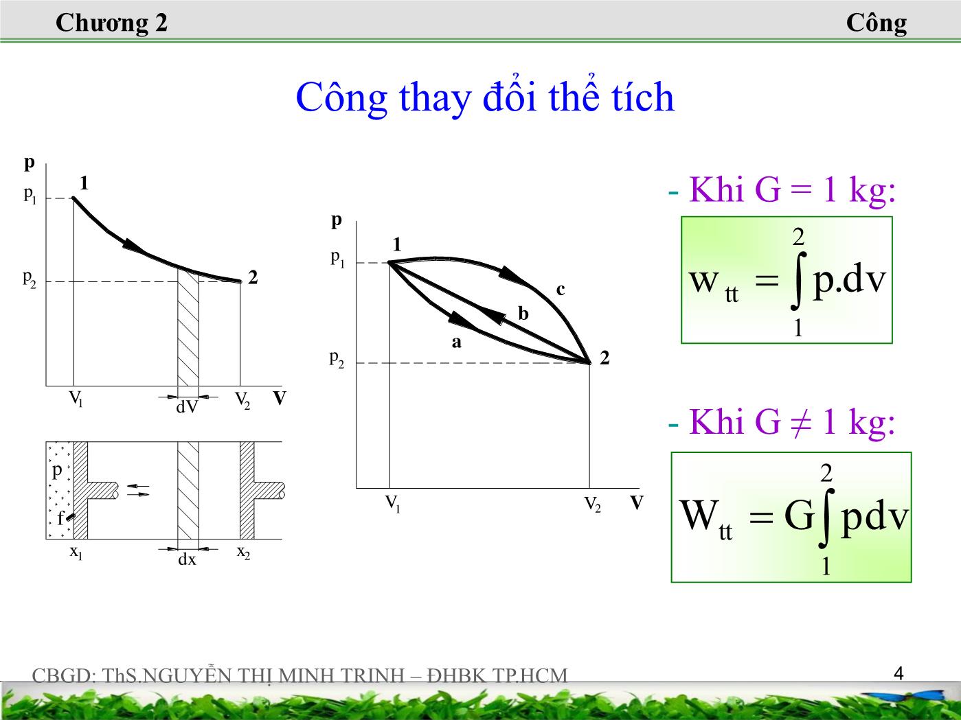 Bài giảng Nhiệt động lực học kỹ thuật - Chương 2: Định luật nhiệt động thứ nhất - Nguyễn Thị Minh Trinh trang 4