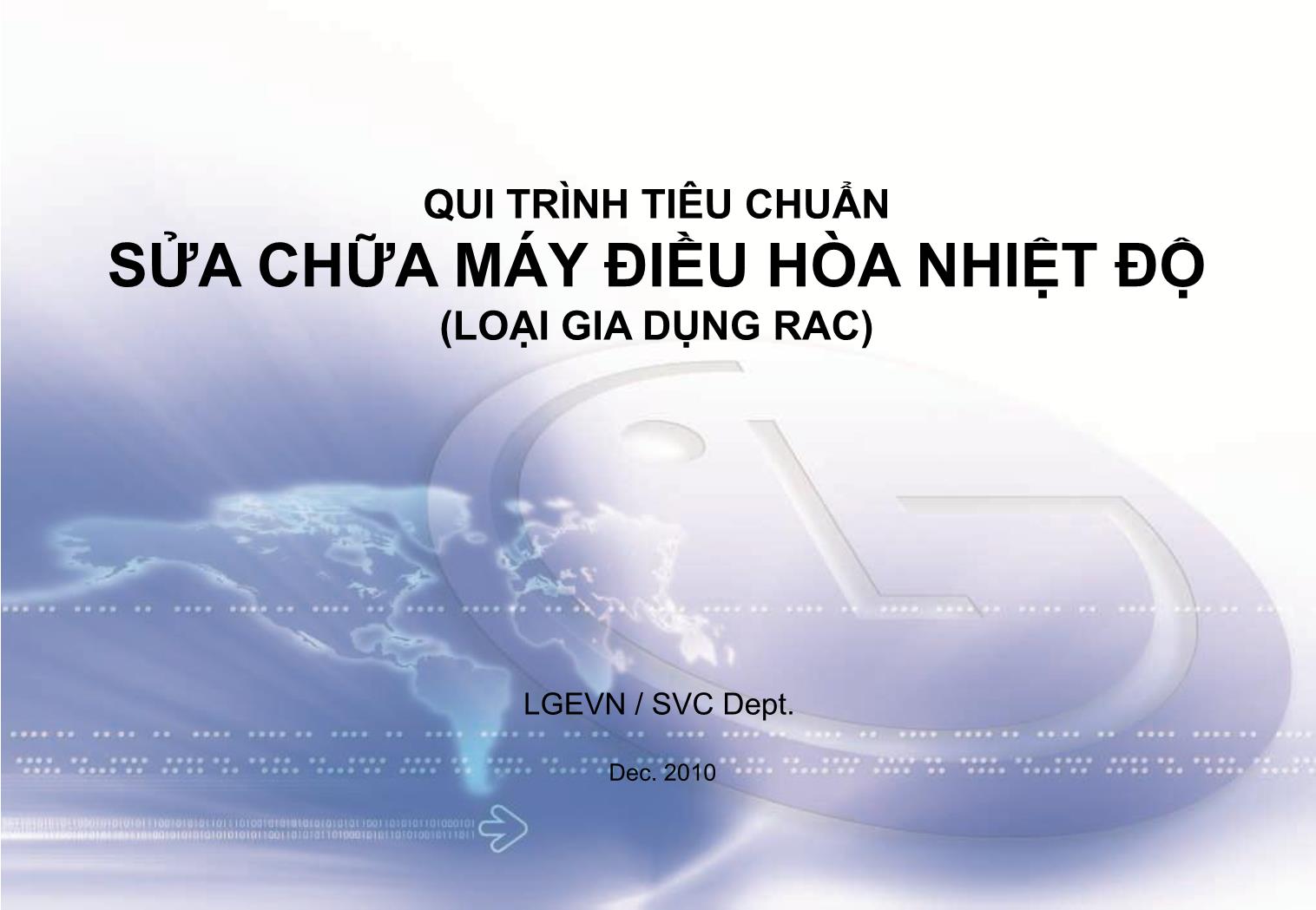 Qui trình tiêu chuẩn sửa chữa máy điều hòa nhiệt độ trang 1