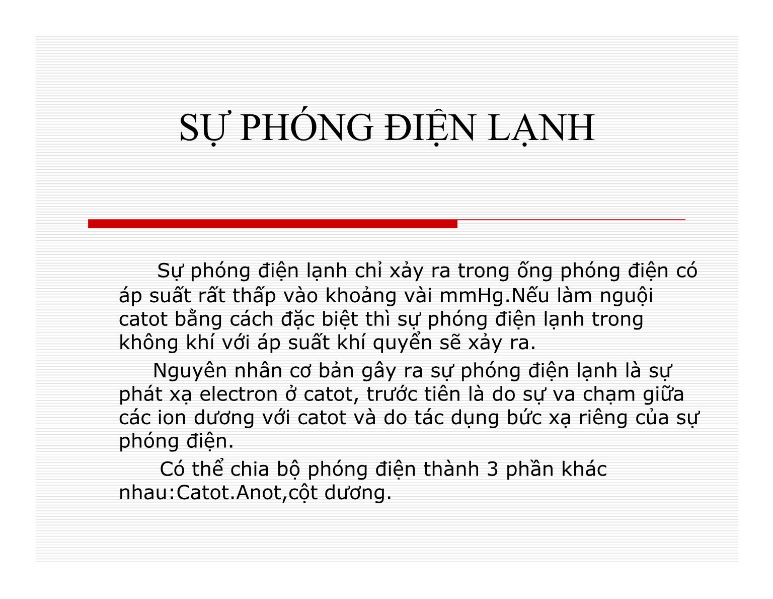 Đề tài Sự phóng điện lạnh trang 2