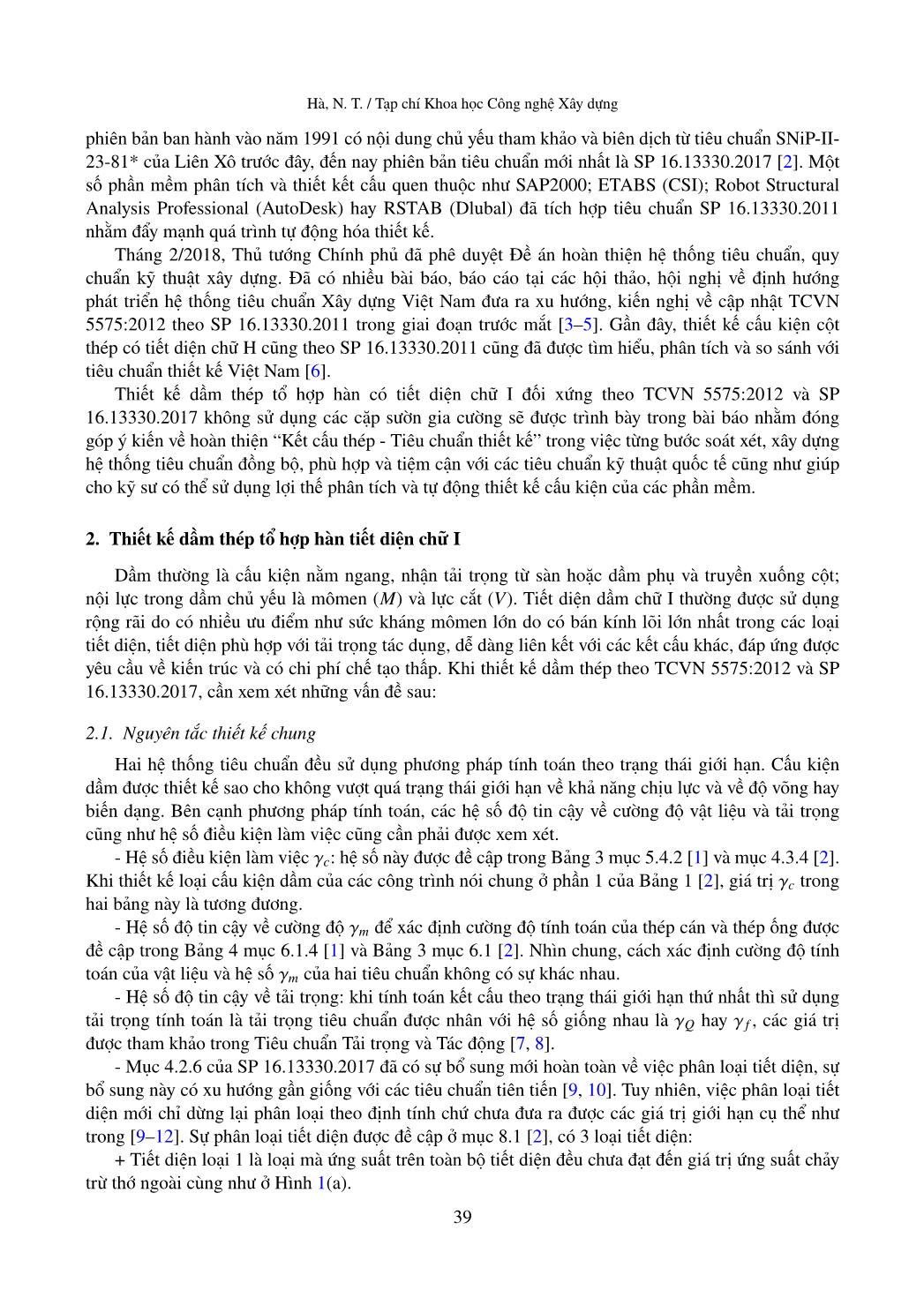 Thiết kế dầm thép tiết diện chữ I tổ hợp hàn theo TCVN 5575:2012 VÀ SP 16.13330.2017 trang 2