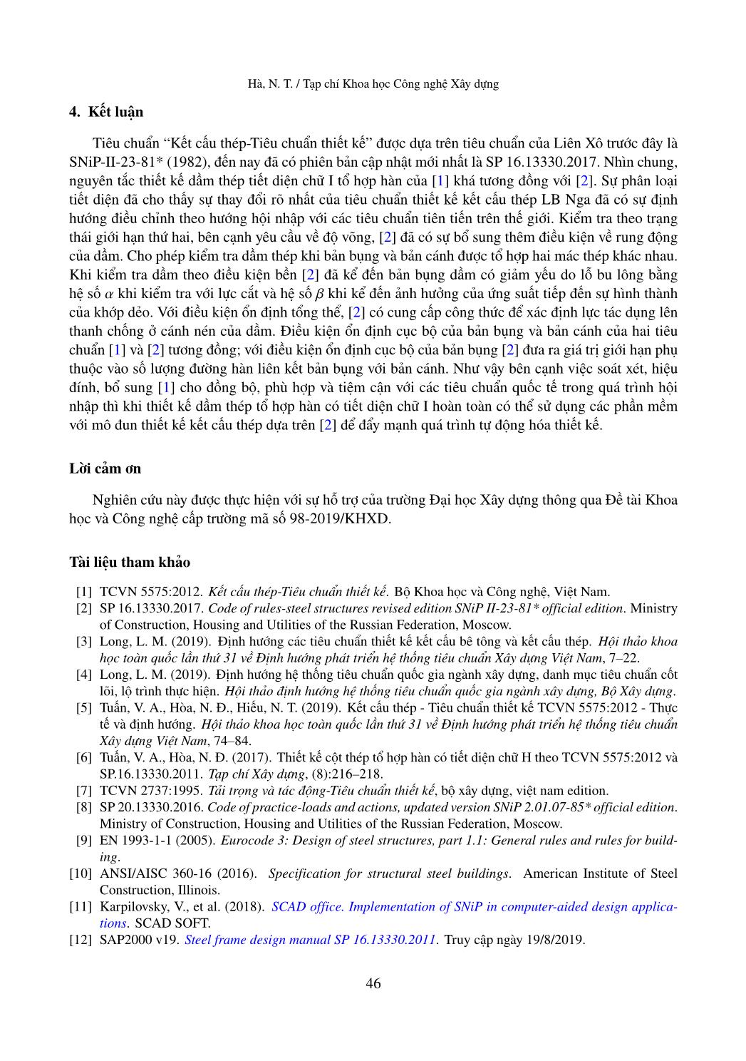 Thiết kế dầm thép tiết diện chữ I tổ hợp hàn theo TCVN 5575:2012 VÀ SP 16.13330.2017 trang 9