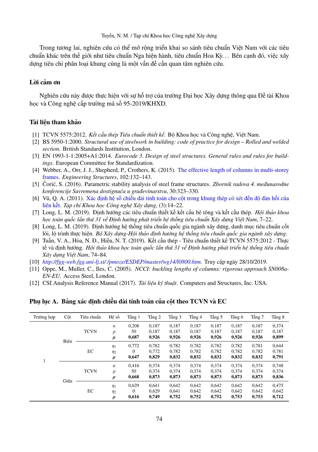 Xác định chiều dài tính toán của cột trong khung thép nhiều tầng theo TCVN 5575:2012 VÀ EN 1993-1-1 trang 10