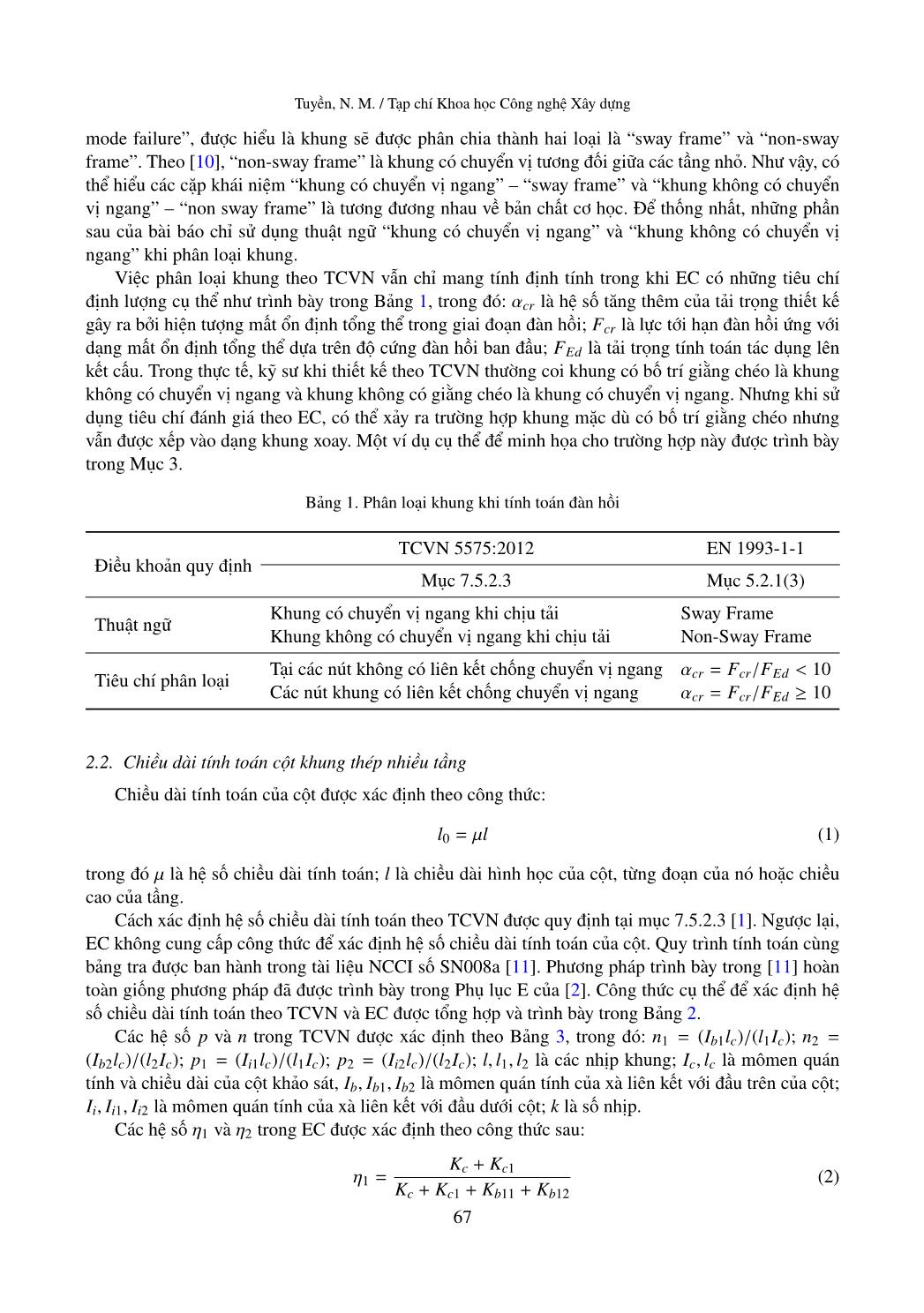 Xác định chiều dài tính toán của cột trong khung thép nhiều tầng theo TCVN 5575:2012 VÀ EN 1993-1-1 trang 3