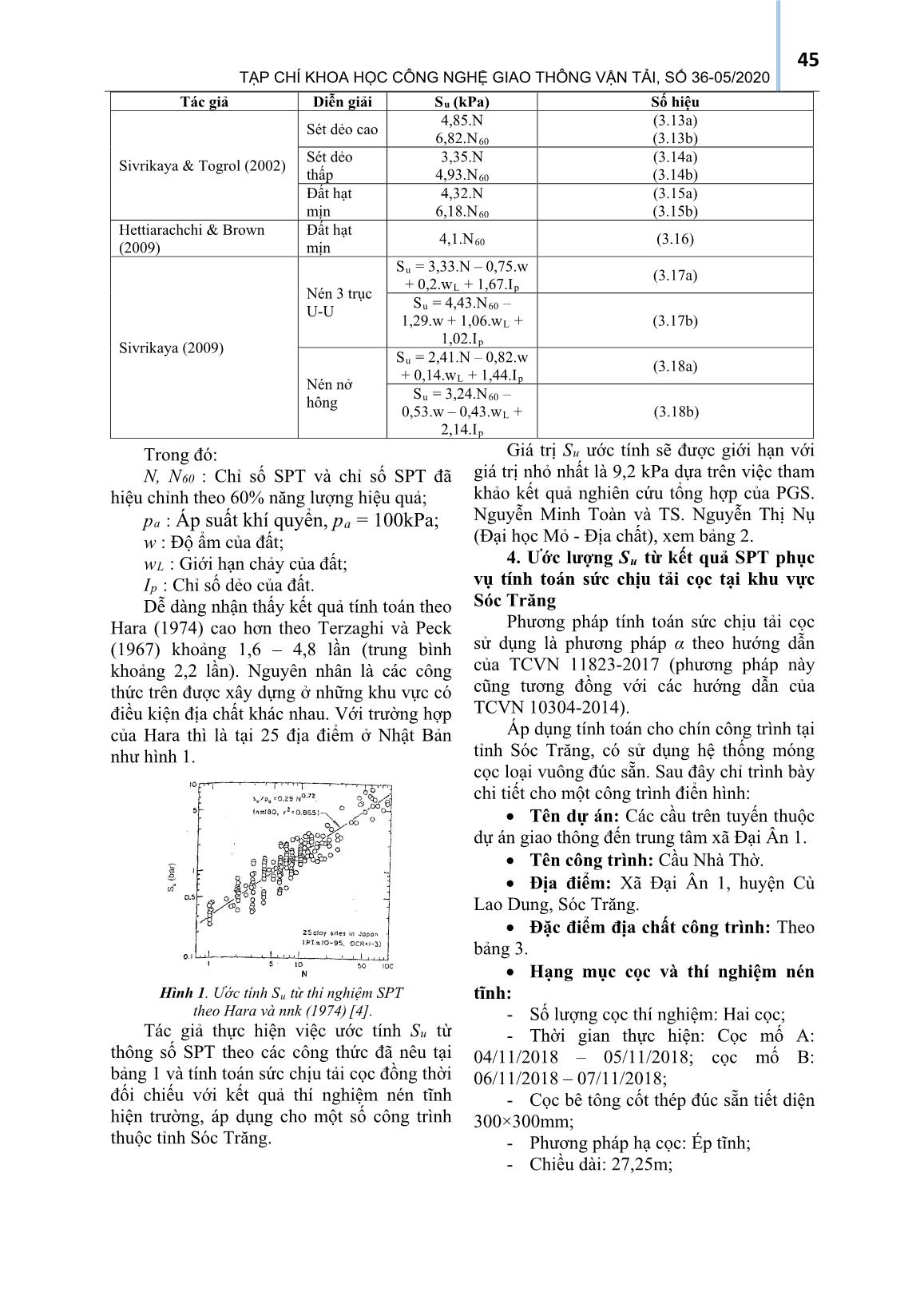 Nghiên cứu ước lượng Su theo kết quả thí nghiệm SPT phục vụ tính toán sức chịu tải cọc trang 3