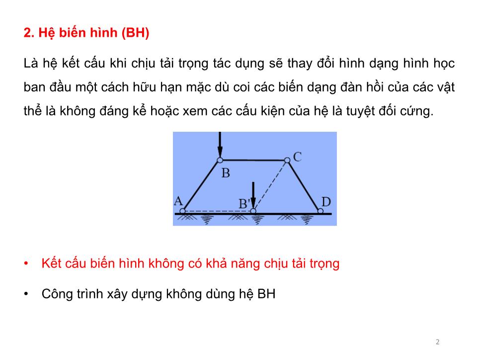 Bài giảng Cơ học kết cấu 1 - Chương 2: Phân tích cấu tạo hình học của hệ phẳng - Nguyễn Thị Ngọc Loan trang 2