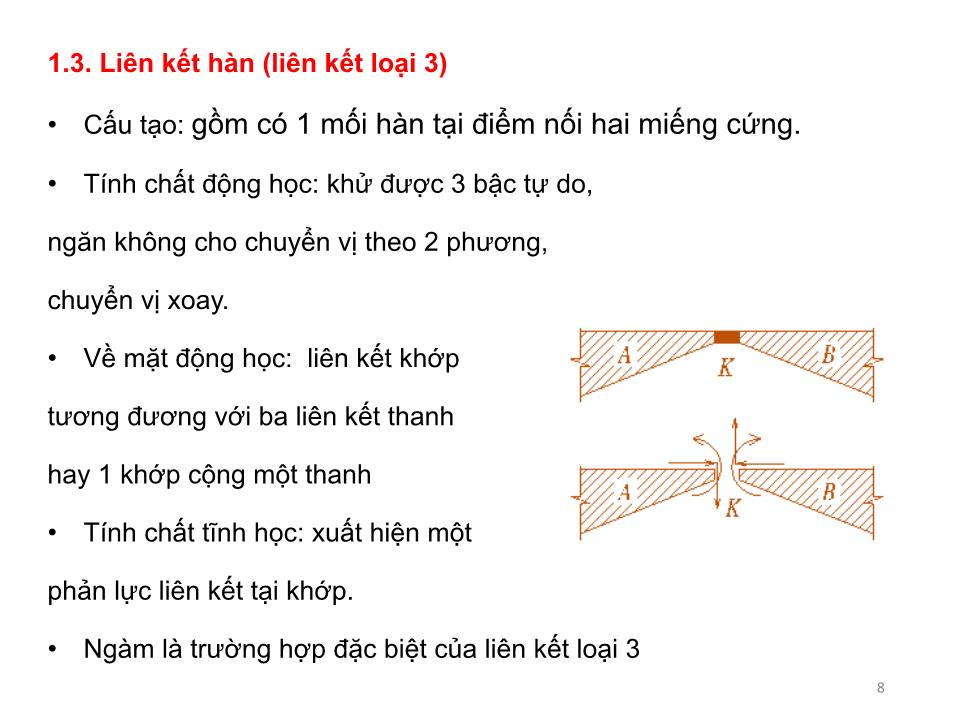 Bài giảng Cơ học kết cấu 1 - Chương 2: Phân tích cấu tạo hình học của hệ phẳng - Nguyễn Thị Ngọc Loan trang 8