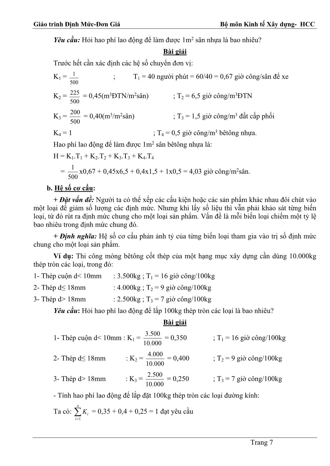 Giáo trình Định mức xây dựng trang 7