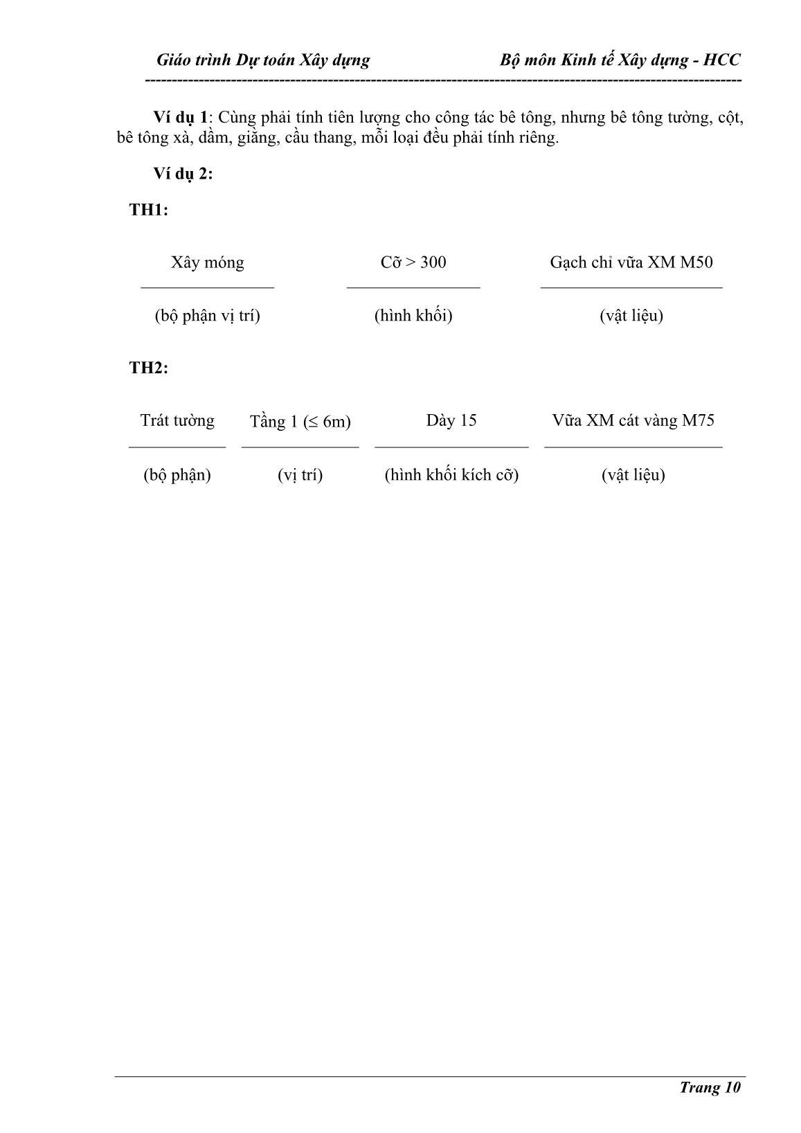 Giáo trình Dự toán xây dựng trang 10