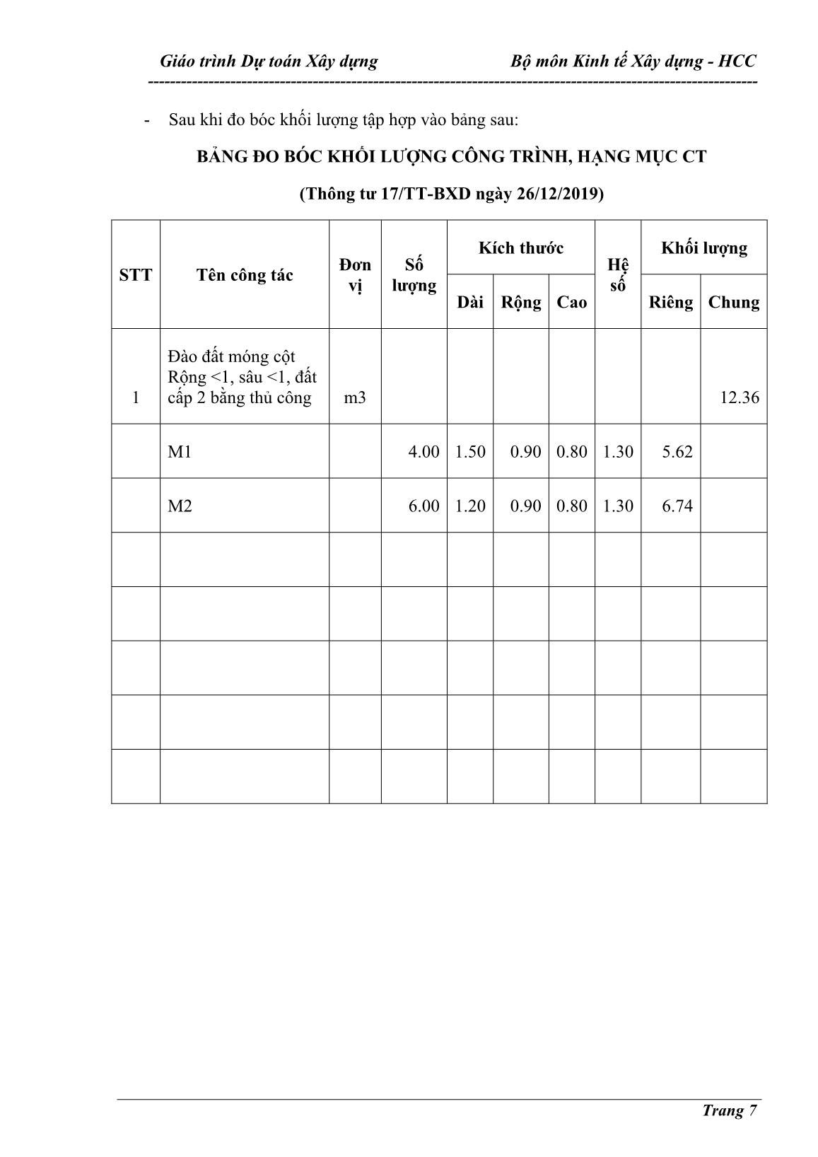 Giáo trình Dự toán xây dựng trang 7