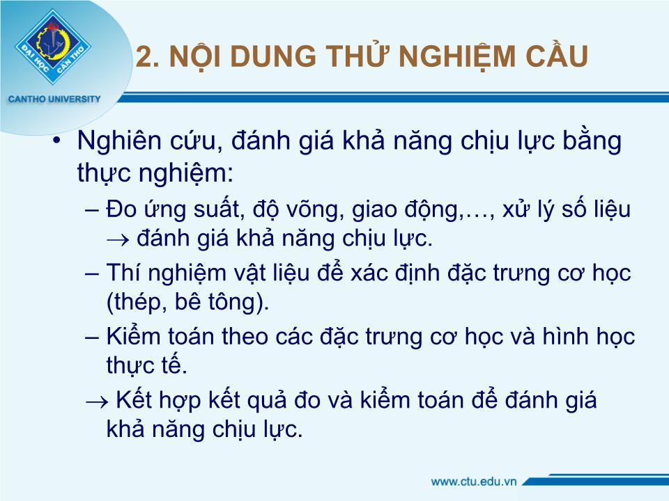 Bài giảng Kiểm định cầu - Bài: Đánh giá chất lượng và gia cố cầu trang 3