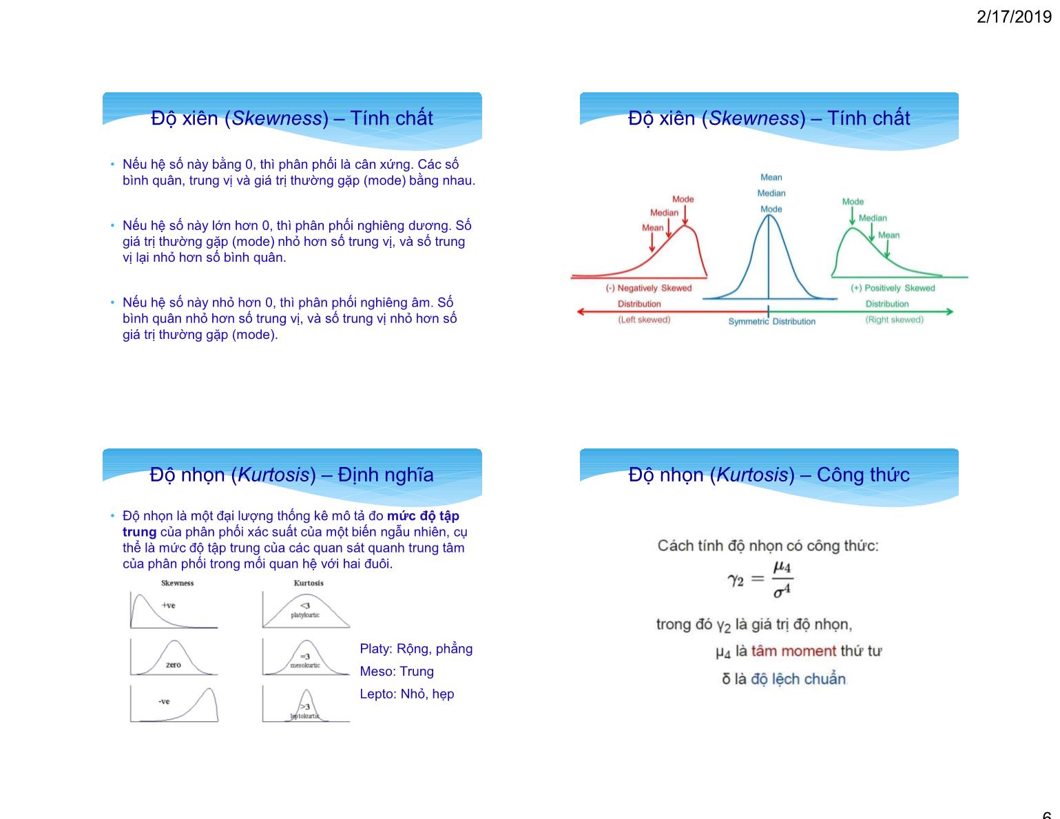 Bài giảng Thống kê ứng dụng - XD - Chương 6&7: Phân phố xác suất - Đặng Thế Gia trang 6