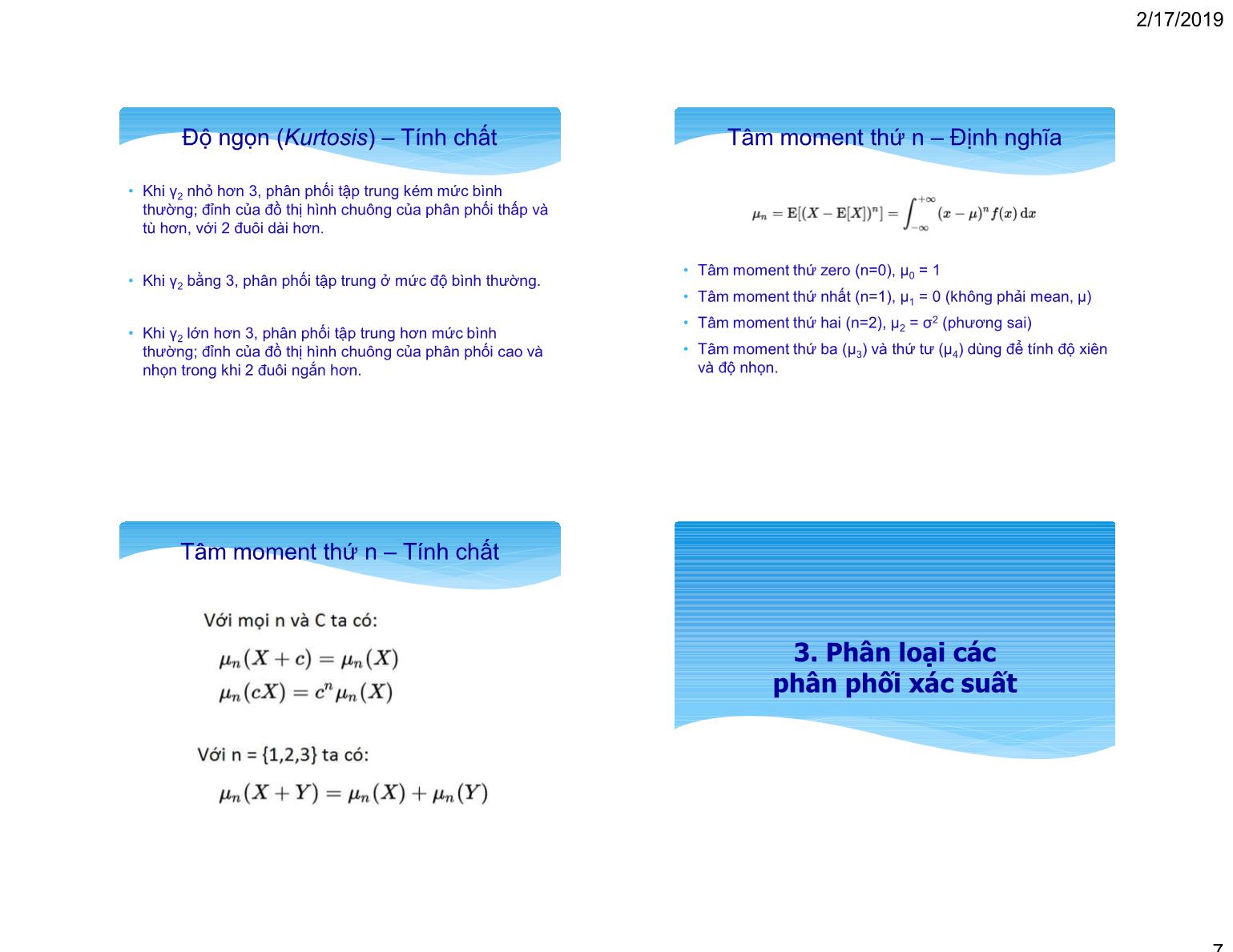 Bài giảng Thống kê ứng dụng - XD - Chương 6&7: Phân phố xác suất - Đặng Thế Gia trang 7