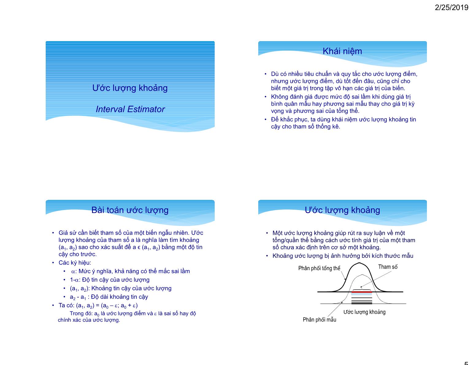 Bài giảng Thống kê ứng dụng - XD - Chương 8: Ước lượng - Đặng Thế Gia trang 5