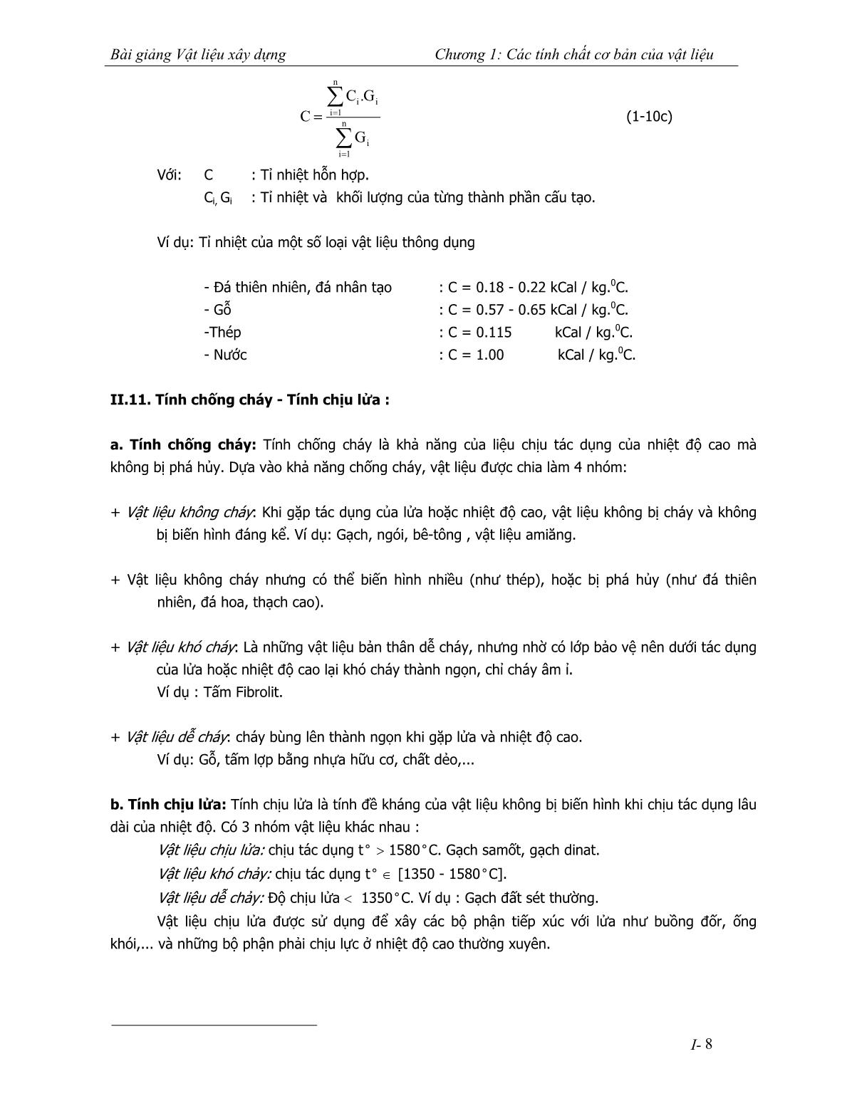 Bài giảng Vật liệu xây dựng - Chương 1: Các tính chất cơ bản của vật liệu trang 8
