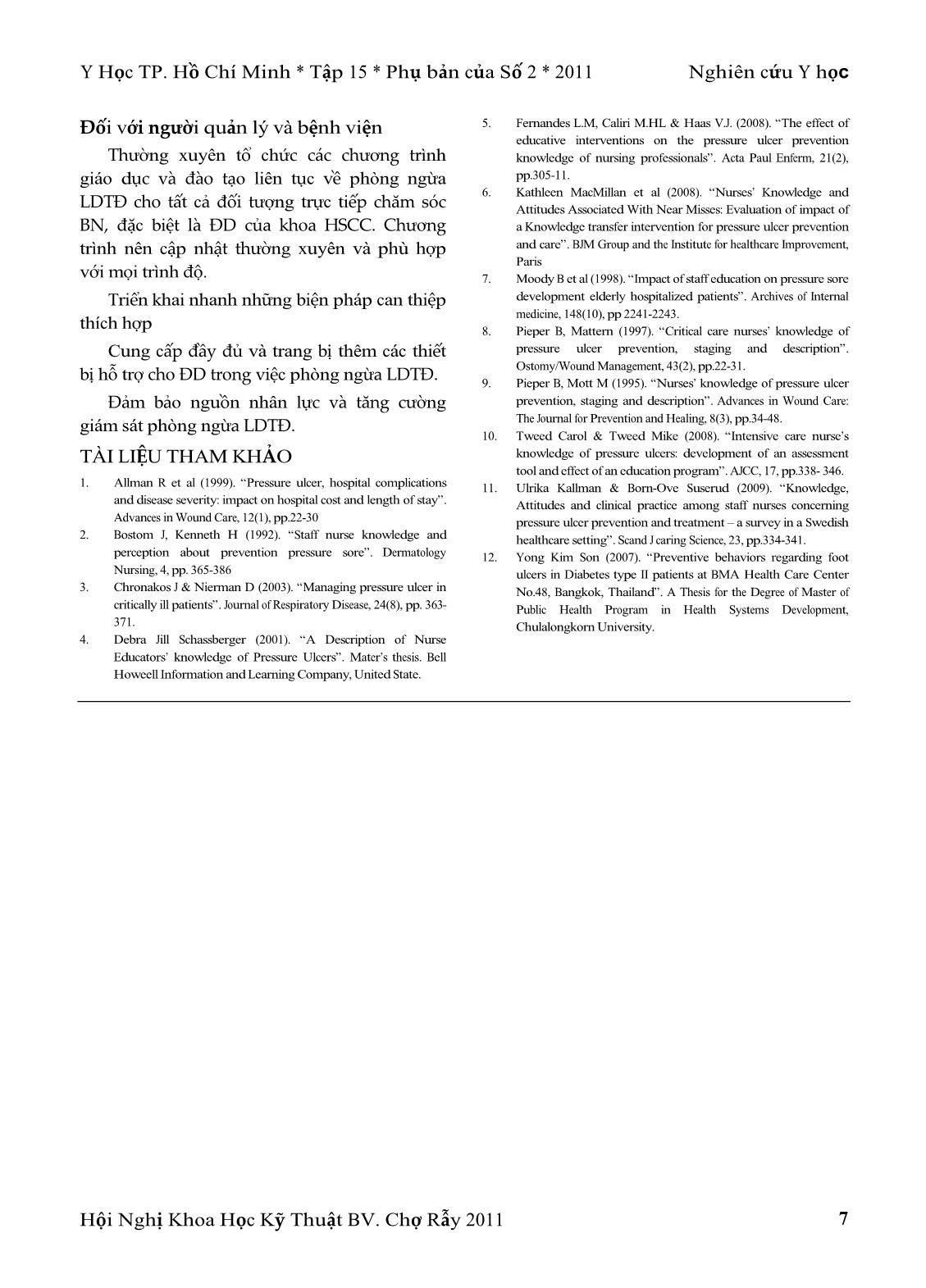 Kiến thức, thái độ và thực hành về phòng ngừa loét do tỳ đè của điều dưỡng khoa hồi sức cấp cứu trang 7