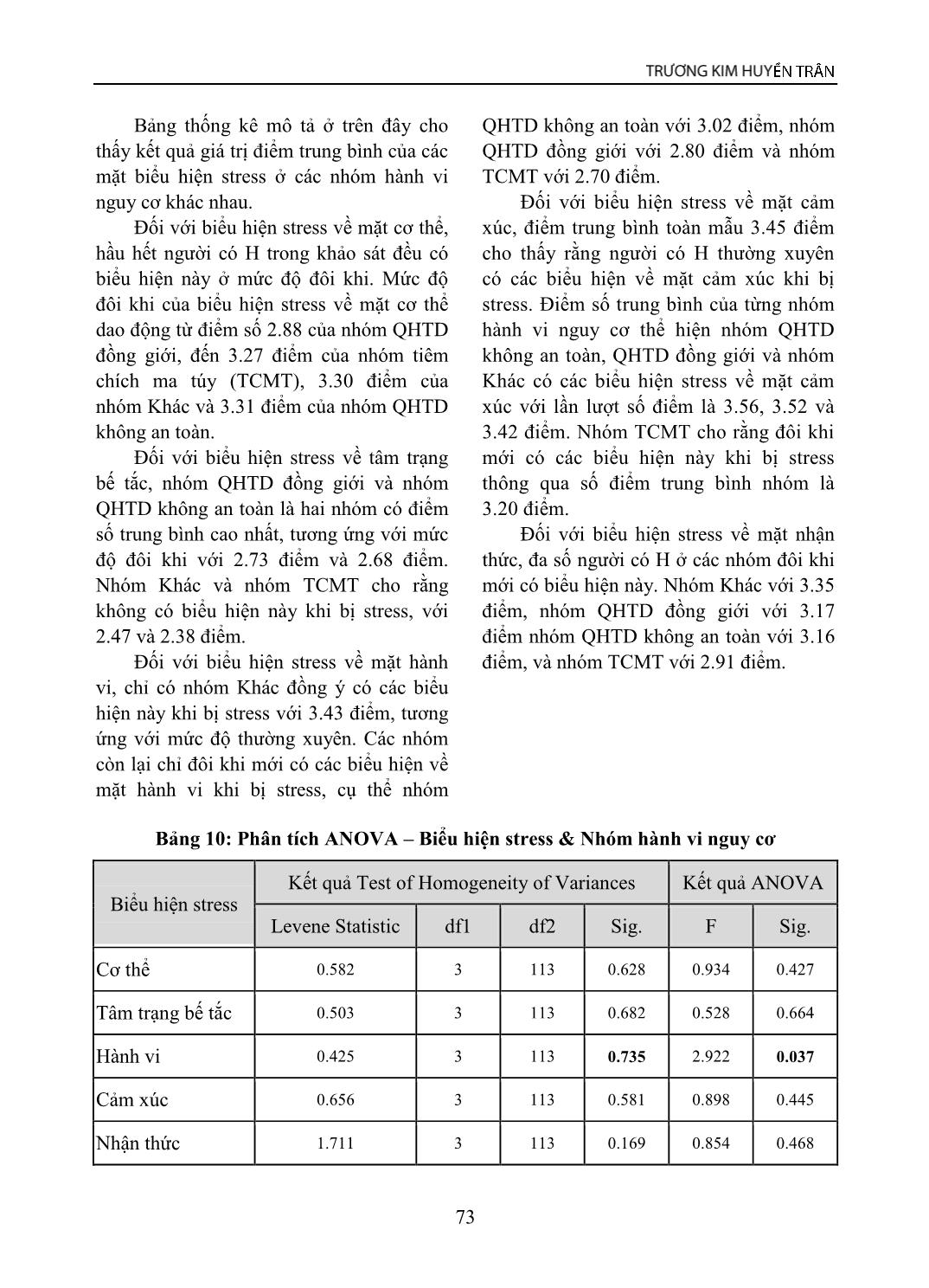 Biểu hiện stress ở người nhiễm HIV/AIDS tại Thành phố Hồ Chí Minh trang 9