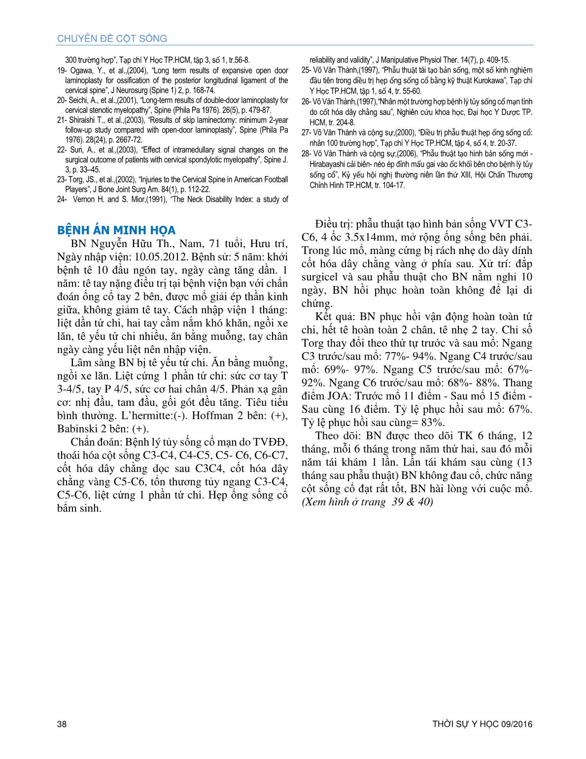 Phẫu thuật tạo hình bản sống VVT – kỹ thuật Hirabayashi cải biên – néo ép đỉnh mấu gai vào ốc khối bên cho bệnh lý tủy sống cổ trang 8