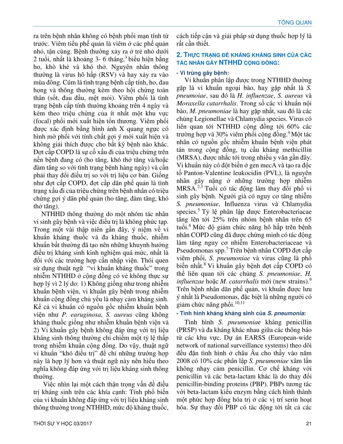 Nhiễm trùng hô hấp dưới cấp tính ở cộng đồng do tác nhân vi sinh gây bệnh khó điều trị trang 2