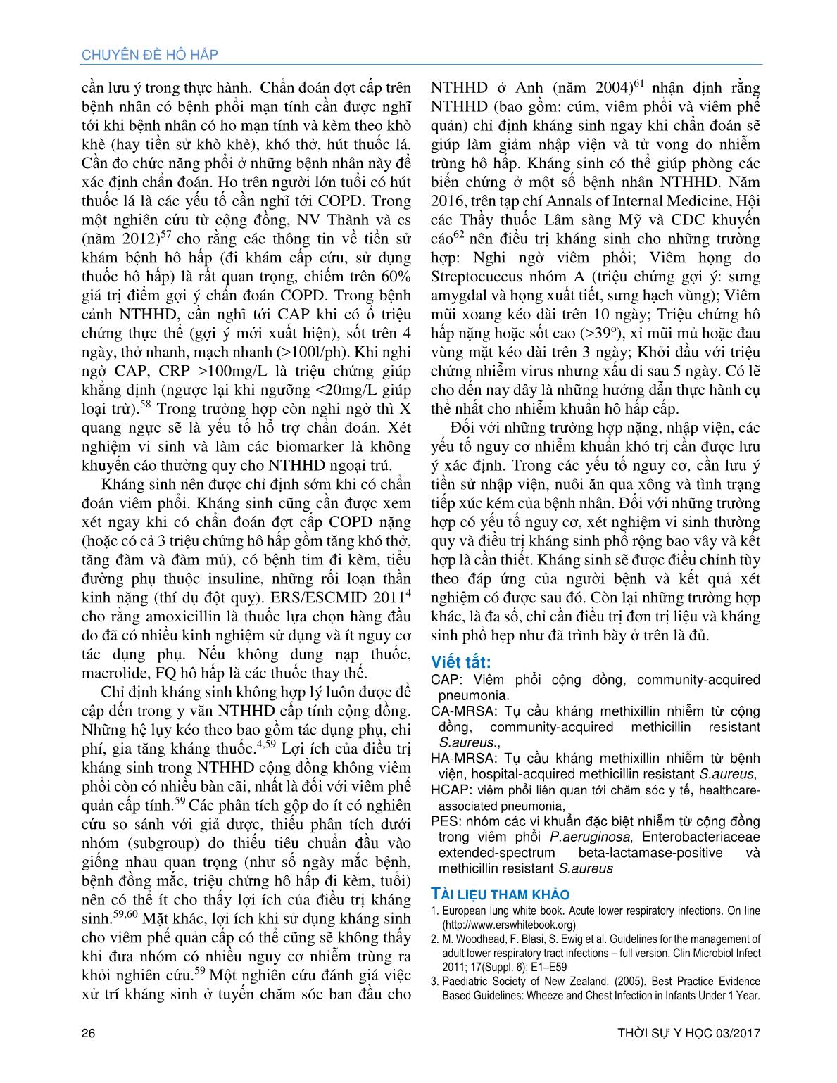 Nhiễm trùng hô hấp dưới cấp tính ở cộng đồng do tác nhân vi sinh gây bệnh khó điều trị trang 7