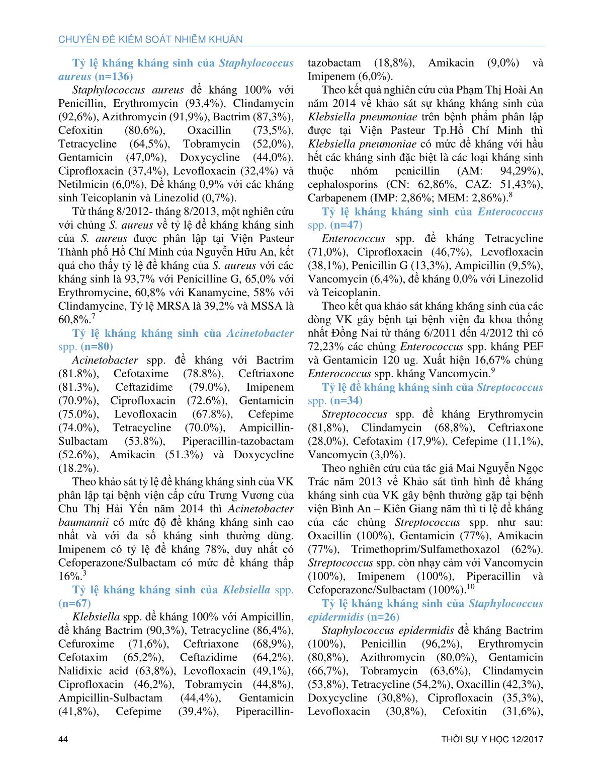 Tình hình kháng kháng sinh của các dòng vi khuẩn thường gặp tại Bệnh viện Ninh Thuận năm 2017 trang 5