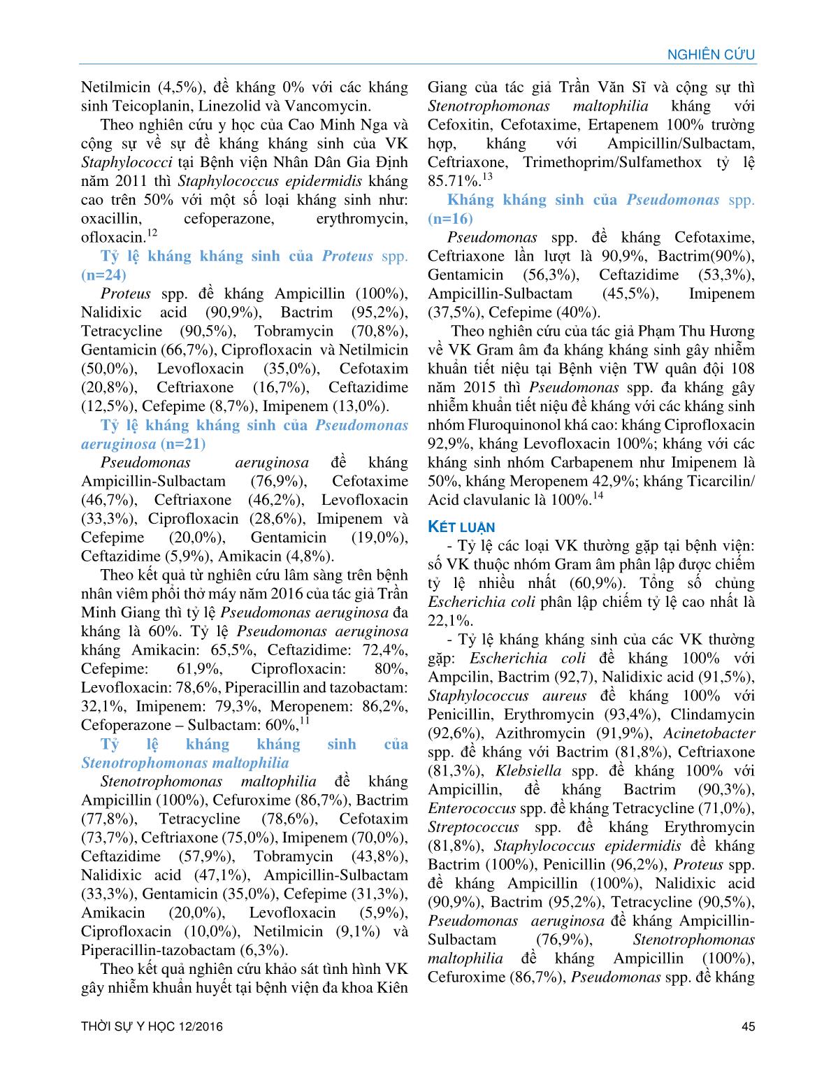Tình hình kháng kháng sinh của các dòng vi khuẩn thường gặp tại Bệnh viện Ninh Thuận năm 2017 trang 6